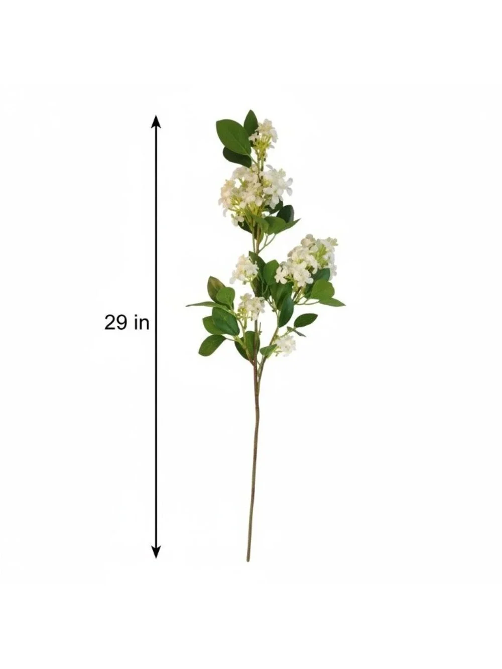 White Blossom Stem Artificial Flower Branch 29 Inch Faux Cherry Blossom Floral F